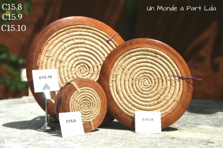 C15.8 LOT 6 S/VERRES BOIS ET RAPHIA - C15.9 et C15.10 DESSOUS PLAT BOIS ET RAPHIA MM / GM